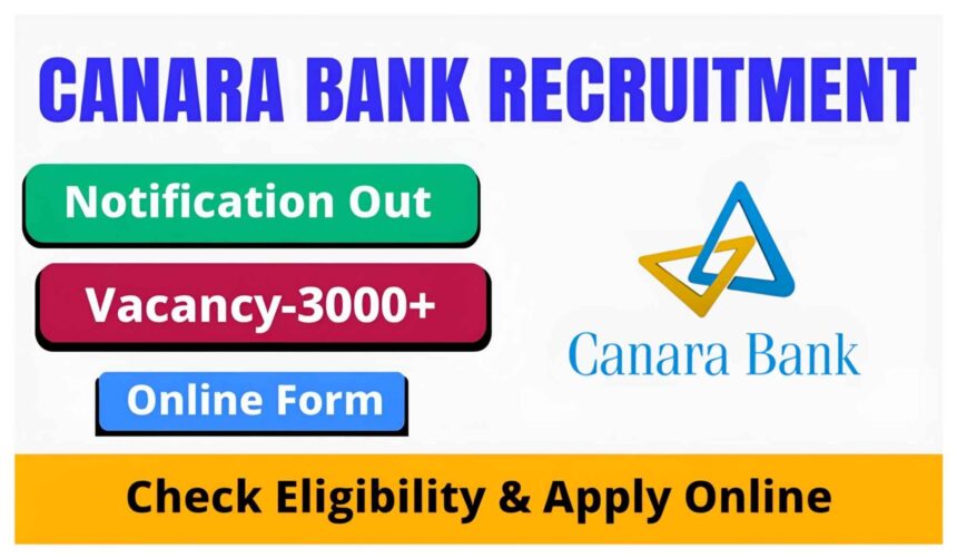 Canara Bank Recruitment 2024: Apply Online for 3000 Apprentice Posts