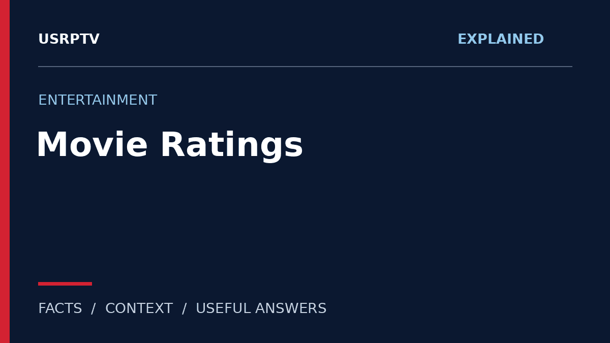 movie ratings — USRPTV explainer