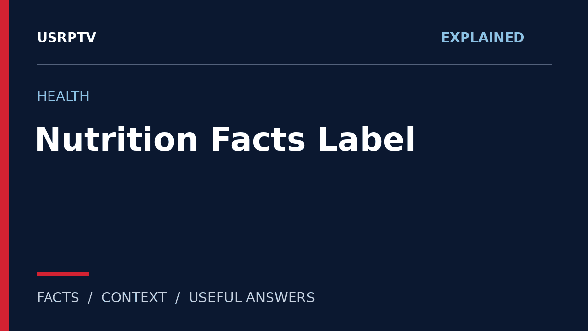 Nutrition Facts label — original USRPTV explainer graphic